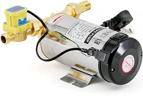 EVERGD 120W Automatic Electronic Water Pressure Booster Pump Flow Rate Shower for Home Garden