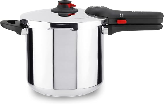 Magefesa EasyClick 8 Litre Express Quick Cooker, 18/10 Stainless Steel, Easy Opening, All Hobs, Induction, 2 Pressure Modes