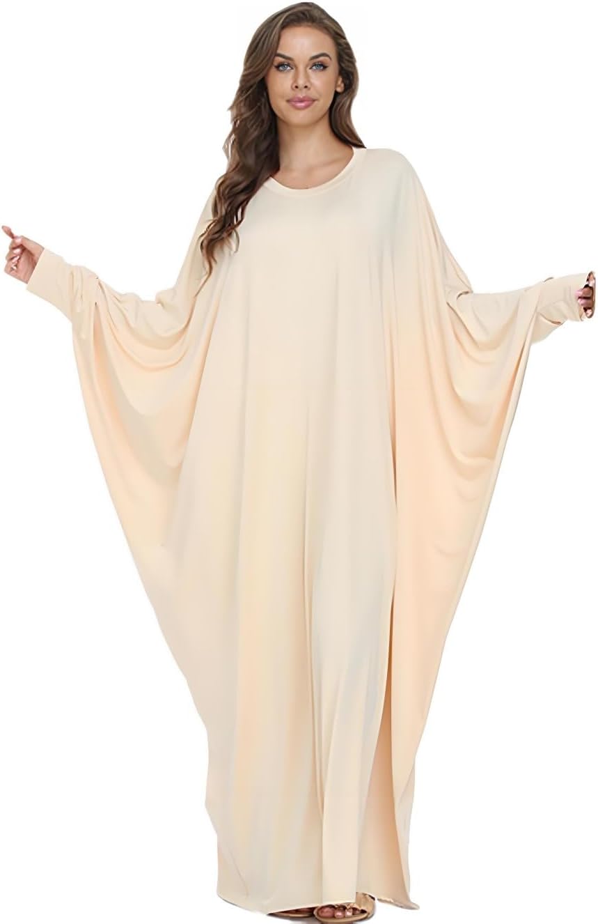 Boedaty レディース ソフト イスラム教徒 祈り ドレス Abaya イスラム教 ラマダン 伸縮性 衣服 ドバイローブ