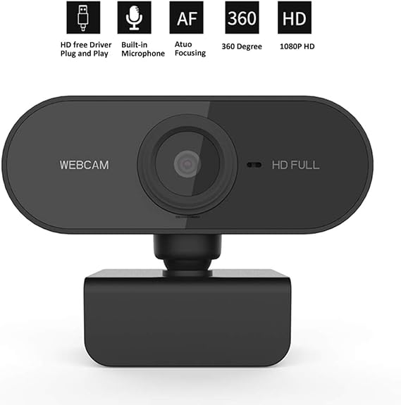HD 1080P Webcam Mini Computer PC WebCam and Microphone Portable Camera for Live Broadcast Video Calling Conferencing Work