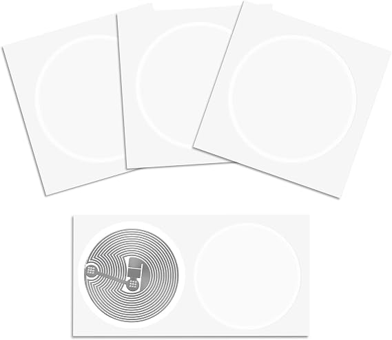 50pcs NFC Ntag216 Sticker Ntag216 NFC Tags NFC 216 Tag Ntag216 NFC Cards 13.56mhz NFC Tag Stickers 888 Bytes Memory NFC Tags Stickers Compatible with iOS & Android and All Other NFC Enabled Devices