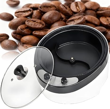 Coffee Bean Roaster Machine - 300-800g Electric Hot Air Roasting, Food-Safe Non-Stick Coating & Handles for Commercial/Home Use