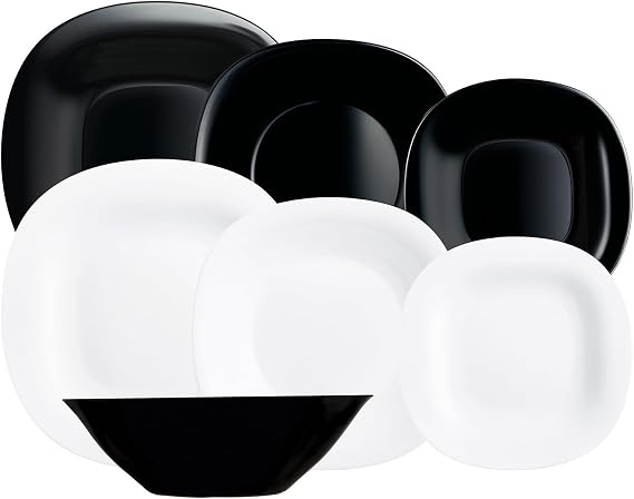 Luminarc Carine N&b Opal-Geschirr mikrowellengeeignet kühlschrankgeeignet recycelbar