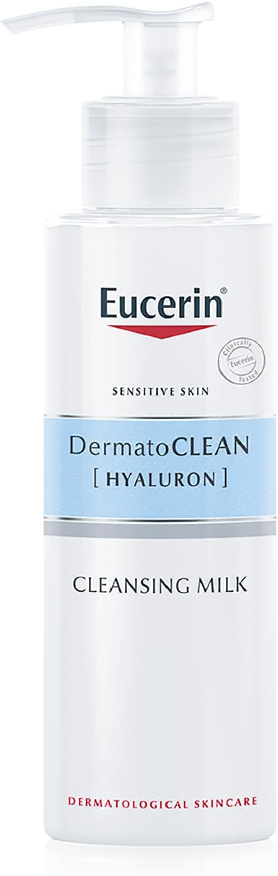 Eucerin DermatoClean Mild Cleansing Milk 200ml, Gentle Yet Effective Facial Cleanser for Sensitive Skin, Advanced Cleansing Milk with Hyaluronic Acid