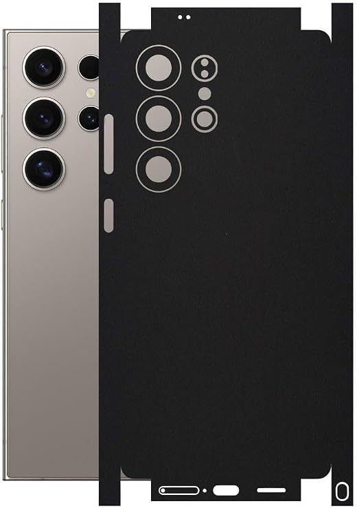 Samsung Galaxy S25 Ultra ile Uyumlu Mat Siyah Arka Kaplama