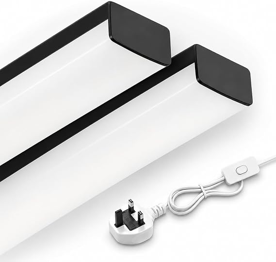 Full-Screen LED Batten Light 5ft/145cm with UK Plug & On/Off Switch 3CCT [Energy Class D]