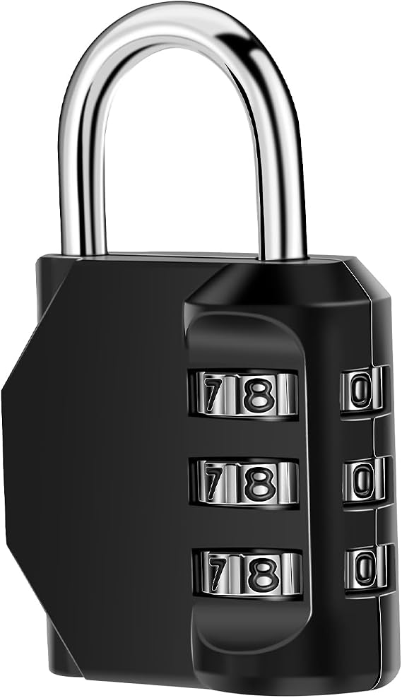 NAGE Lock with Combination Code Suitcase Lock Combination Lock (1 Black)