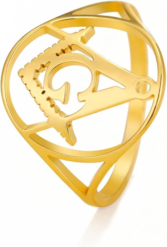 Freemason Masonic Ring for Men Masonic Symbols Masonic Rider Rings Masonic Membership Master Seals Freemason Prime Gifts Vintage Religious Amulet Punk Hip Hop Women