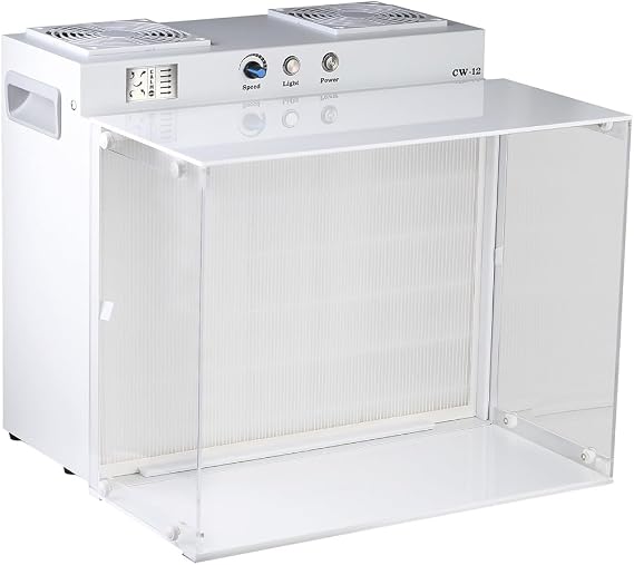 Laminar Flow Hood 17"×13" FFU for Laboratory and Mushroom Cultivation, Dual Fan Filtration System with H12 Class HEPA Filter