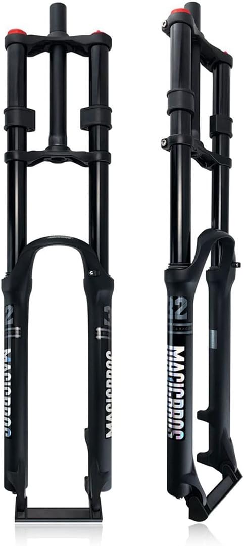 MTB Bike Suspension Fork Double Shoulder 160mm Travel, 1-1/8 Inch, Downhill Disc Brake, Compatible with 26/27.5/29 Inch Wheels