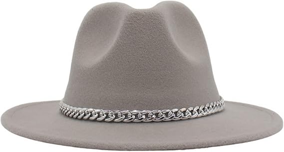 Faringoto Fashion Wide Brim Fedora Hat for Women Autumn Winter Men Panama
