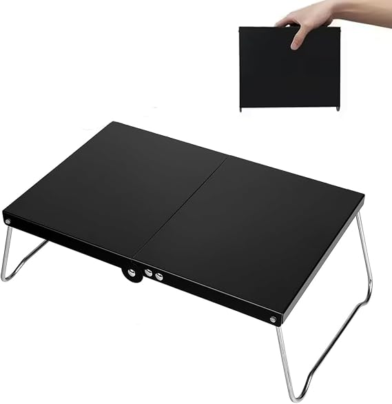 JUTTAUTO Camping Portable Foldable Table, Aluminum Mini Small Coffee Tables with Carrying Bag, Ultralight Outdoor Hiking Picnic Table for Outdoor Camping,Cooking and Hiking