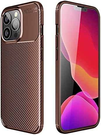 Spia Apple iPhone 13 Pro ile uyumlu Kılıf Kahverengi Karbon Silikon Orijinal Esnek İnce Geliştirilmiş Dayanıklı Darbe Karşıtı Koruyucu Yeni Nesil Tasarım (Apple iPhone 13 Pro, Kahverengi)