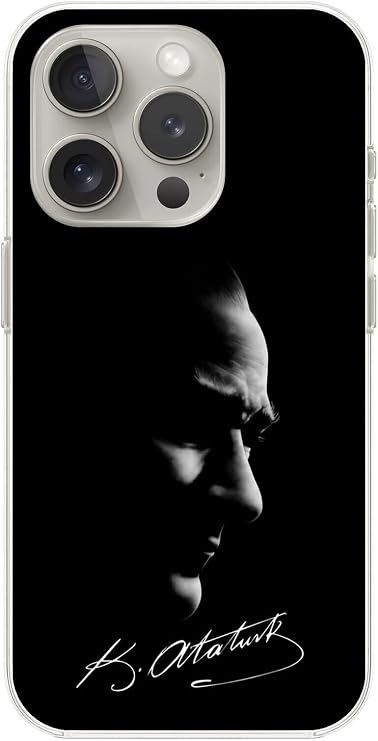 iPhone 14 Pro Max Uyumlu Şeffaf Kılıf Atatürk 1 Tasarımlı