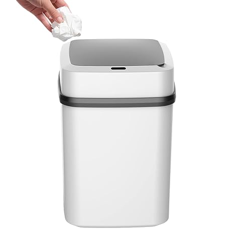 Automatic Garbage Can | Garbage Can Automatic Sensor - Bathroom Dustbin 13L, Kitchen Trashcan Smart with Lid, Garbage Bin Electric Trash Can for Living Room, Toilet