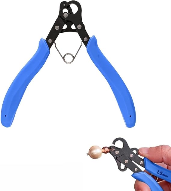 1 PCS Wire Rolling Plier Set, Multipurpose Jewellery Pliers, One-Step Looper 3 Mm/1.55mm/2.25mm, Wire Roll Pliers for Bending & Wrapping, for Necklaces, Bracelets, Earrings & Repairs(Blue,1.5mm)
