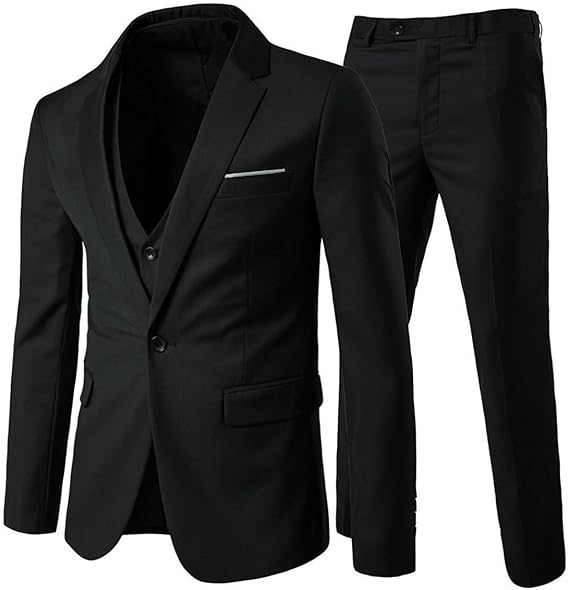 Allthemen Men's Suit 3-Piece Slim Fit Suits Business Wedding Men