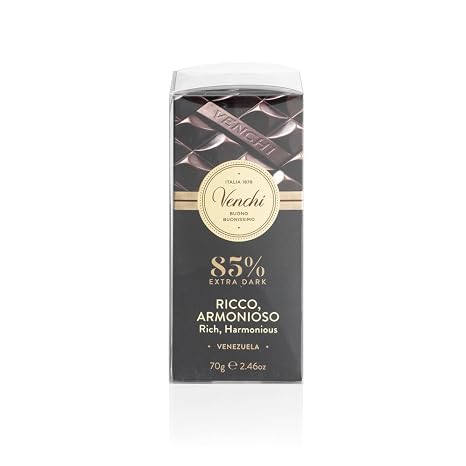 Venchi - Set of 6 extra dark chocolate bars 85% 420 g - gluten free - vegan - gift idea