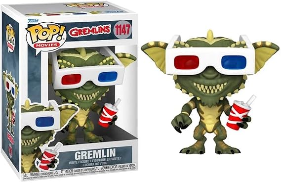 Funko Pop Gremlins + Protector: Pop! Movies Retro Vinyl Figure (Gift Set Bundled with ToyBop Box Protector Collector Case) (Gremlin with 3D Glasses and Drink)