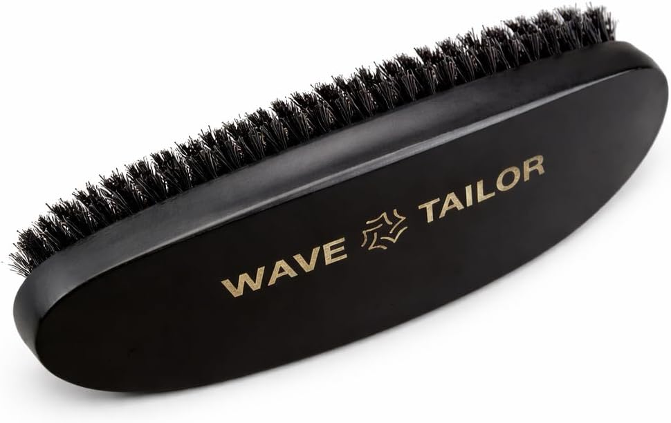 Premium Wave Brush Black| Medium Bristles| Everyday Grooming| Performance- Built Brush for Rapid Results| Includes Premium Quality Velvet Pouch