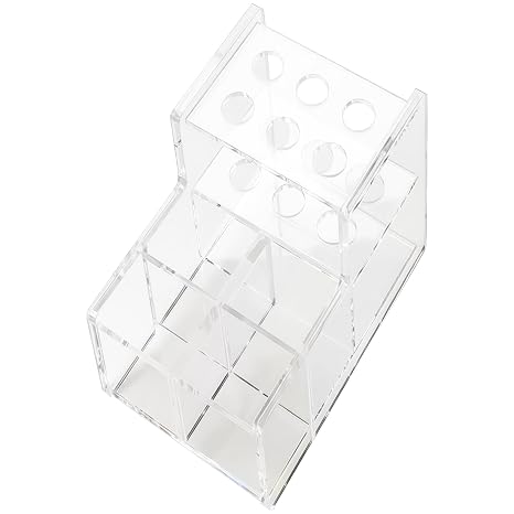 Design Compact Clinics for, Transparent Storage Box, Acrylic Dental Tool Organizer, Equipment, and Cleaning Sticks Syringes Featured 12 Test Tube Holes Braces Spray Bottle