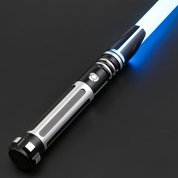 ANASABER Dueling Lightsaber, Motion Control Lightsabers for Adults,Smooth Swing Light Saber with 16 Sound Fonts,RGB 12 Colors Changeable, Metal Hilt for Xmas Gift, Halloween Cosplay, S9 (Black)