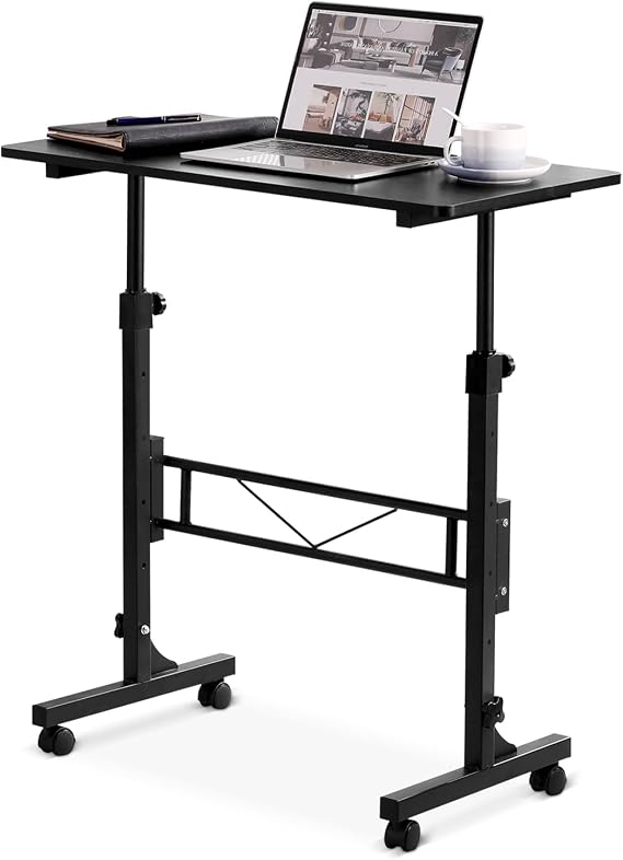 KLSMYHOKI Standing Desk Adjustable Height, Mobile Stand Up Desk with Wheels