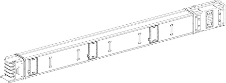 Schneider Electric KSA630ED4206 Aluminium Canalis KS Sectional Right, 6 Outputs Junction Box 3L + N + PE, 2 m length, 630, White