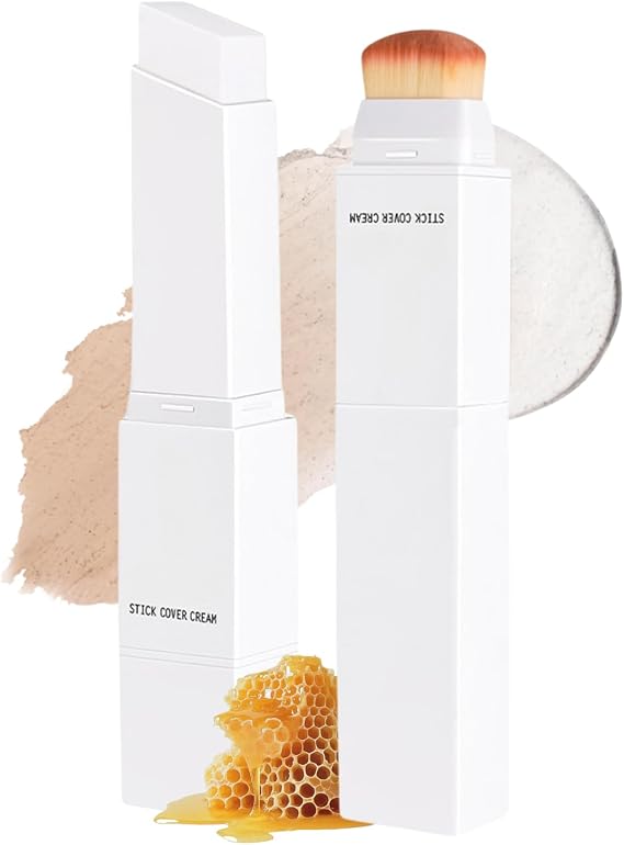 2 in 1 Colour Changing Foundation Stick Cover Cream Stick V White FoundationStick,#3Natural