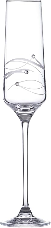 DIAMANTE Champagne Flute Crystal Prosecco Glass - Just for You - Spiral - Gift Ready Single Champage Flute with Swarovski Crystals and Gift Box - Mother's Day