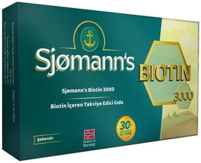 Sjomann's Biotin 3000 İçeren Takviye Edici Gıda 30 Adet Çiğnenebilir Jel Form Şekersiz Tablet