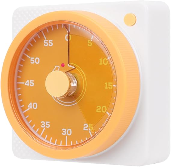 Visual Timer, 60 Minute Visual Countdown Timer, Time Management Tool for Classroom Office Kitchen, Timer for Kids Adults (Yellow)