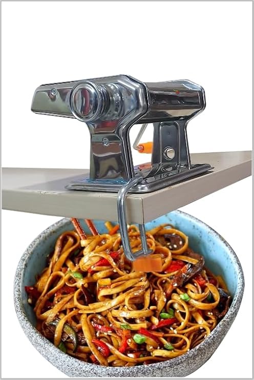 Full Paslanmaz Çelik İtalyan Makarna Erişte Hamur Spagetti Ravolli Lazanya Mantı Açma Kesme Makinesi