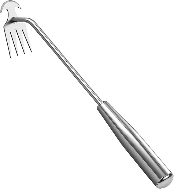 Weeder Tool, 4 Tine Steel Tool， Portable Weeder Tool with Stainless Steel, Garden Tool for Planting and Weeding, Crack Weeder Tool, Weed Discharge Tool for Farms and Backyards