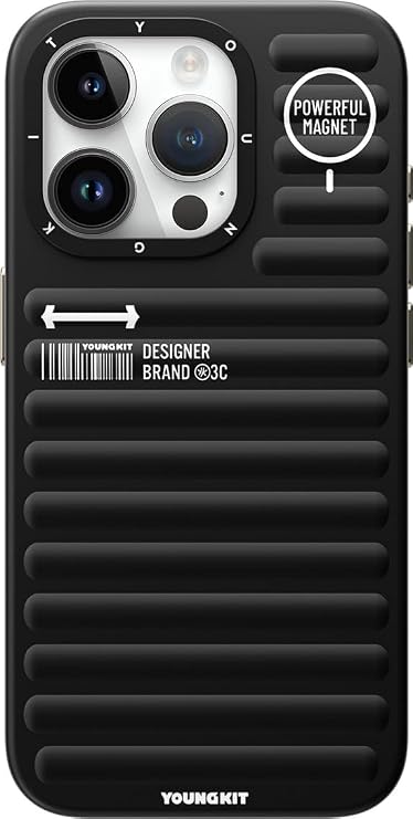 Youngkit iPhone 15 Pro Max Uyumlu Kılıf Mat Renkli Tasarım YoungKit Original Serisi Kapak Siyah