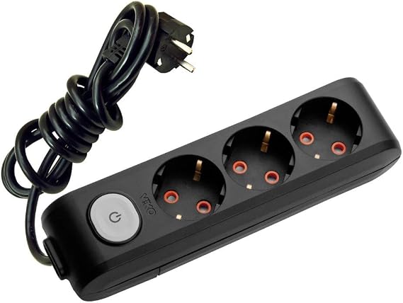 Viko Multi-Let Black Threesome 3 Mt. Grounded Child Protected Terminal with Socket Key