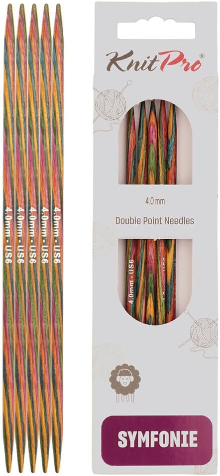 KnitPro 15 cm x 4 mm Symfonie Double Pointed Needles Multi-Color