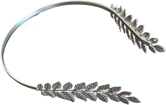 Back-worn Leaf Metal Headband,Fashion Gold Leaf Back-Worn Goddess Headpieces,Adjustable Bridal Wedding Headpieces Jewelry For Womens Wedding(Silver)