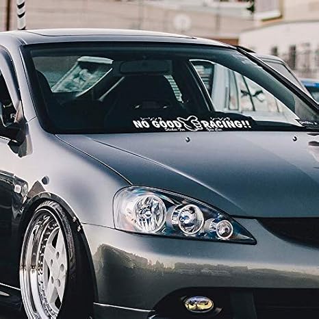Noizzy No Good Racing JDM Car Stickers Japan Style White Vinyl Reflective Front Windshield Decal Vehicle Accessories Car Styling