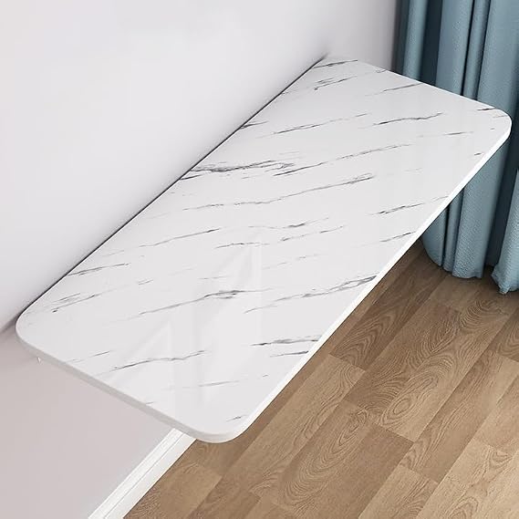 Foldable Multifunctal Dining Table WallMounted 100x50cm Black Stone SpaceSaving Desk for Study Invisible Workbench Plegable Escritorio 50x30cm/20x12in