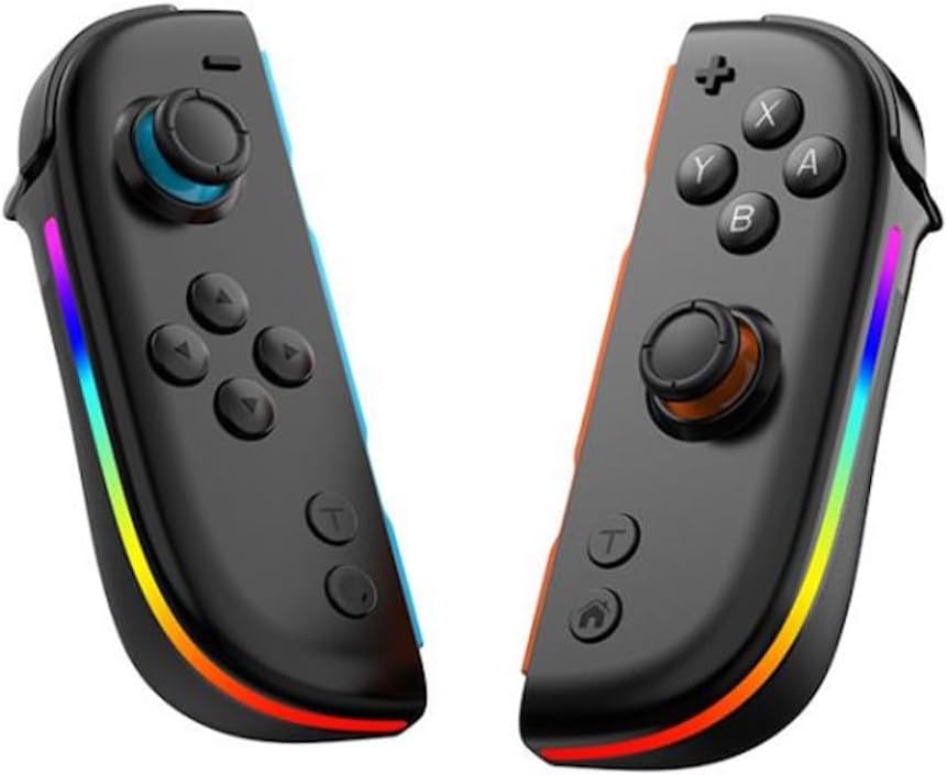 WOTOBE Nintendo Switch/Switch OLED Uyumlu RGB Joy-Con Joystick, JOY-05, Siyah-Mavi/Kırmızı