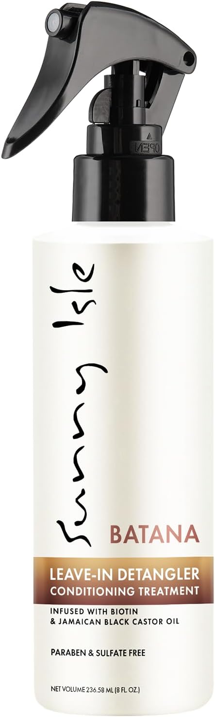 Sunny Isle Batana Leave-In Detangler Conditioner 8oz Infused with Biotin and Jamaican Black Castor Oil