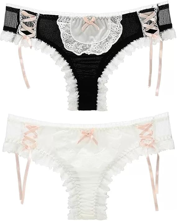Japanese Lolita Bikini Panties Sexy Anime Briefs for Women Maid Cosplay Lingerie Panty