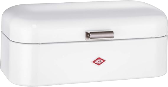 Wesco Grandy Powder Coated Steel Bread Bin - White