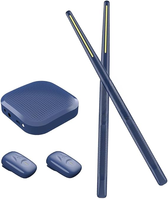 Electronic Drumsticks with Two Foot Pedals 16D Speaker Connectable Low Latency Portable Design Ideal for Beginners Adults Professional Drummers Students
