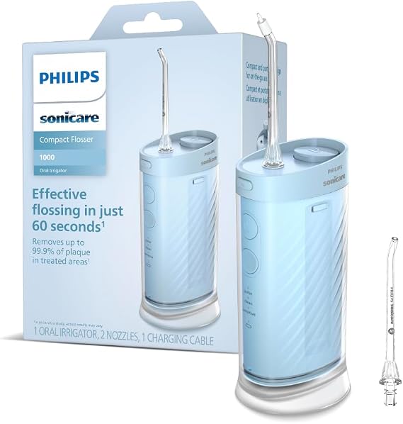 Philips Sonicare Kompakt Ağız Duşu, 3 Modlu, 200ml Su Hazneli, USB Şarjlı, 360° Başlık, Titreşim ve Hassas Temizlik, HX3333/24