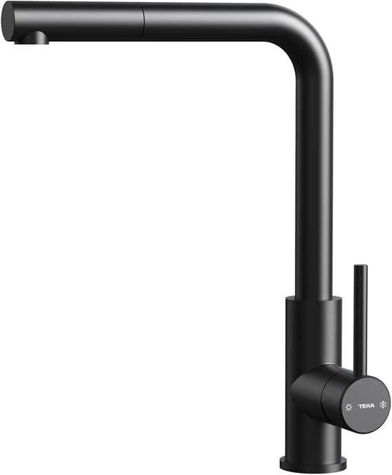 TEKA Single-lever kitchen faucet, 360º swivel high spout, removable handle, eco anti-scale, stainless steel AISI 304, model UNI 9331