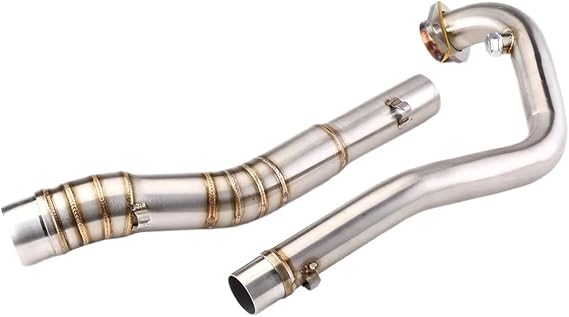 motorcycle exhaust pipe Motorcycle Slip On Front Link Pipe For Yamaha For Y15ZR For Exciter 150 Exhaust 51MM Interface Line Connect Muffler Tube(Silver)