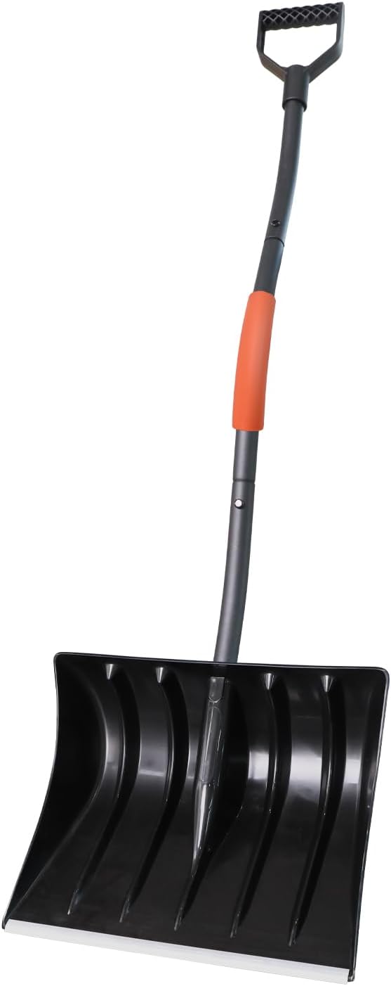 Large Capacity Snow Shovel - 48.5-Inch Durable Snow Removal Shovel with 16-Inch Wide Blade | Ergonomic Handle for Faster & Efficient Snow Clearing