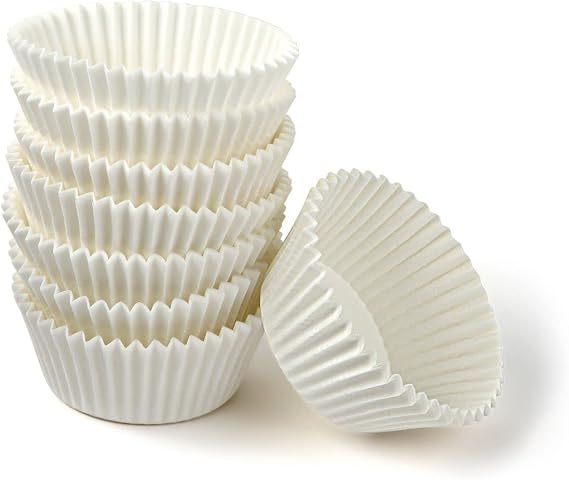 Zenker Cupcake Capsules, Individual Muffins and Muffins for Cupcakes, Muffins and Muffins in Paper, Suitable for Baking, White, 2 Inch, Pack of 100
